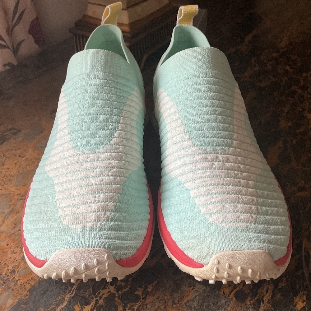 MERREL LIGHT TURQUOISE BLUE/RED SOLE STRETCH WOMEN SNEAKERS SIZE US 8.5 - Picture 7 of 12